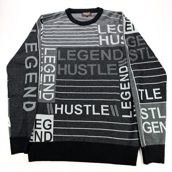 Diamond Stash Sweater Mens L Legend Hustle Crewneck Pullover Long Sleeves - Picture 1 of 7